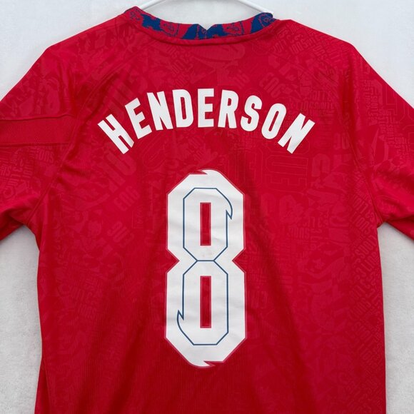 England Team Soccer Jersey Mens M Red #8 Henderson 2020-2021 Traning Football - Picture 7 of 8